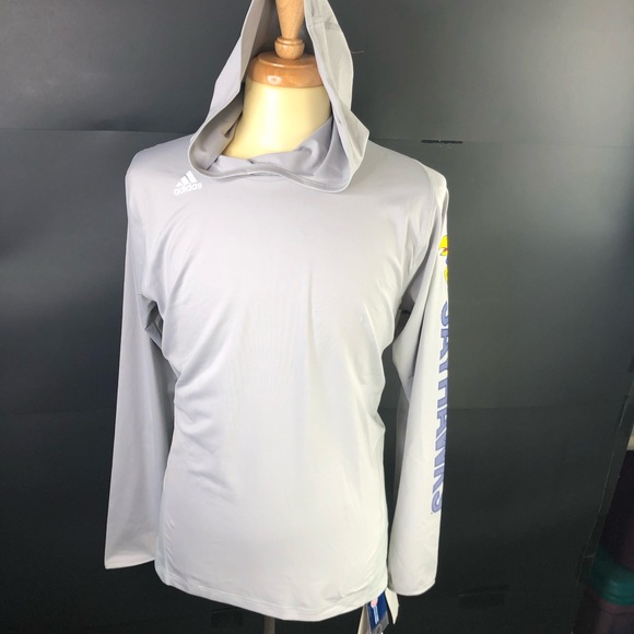 adidas Other - Adidas Kansas Jayhawks Hoodie Mens Grey L NWT